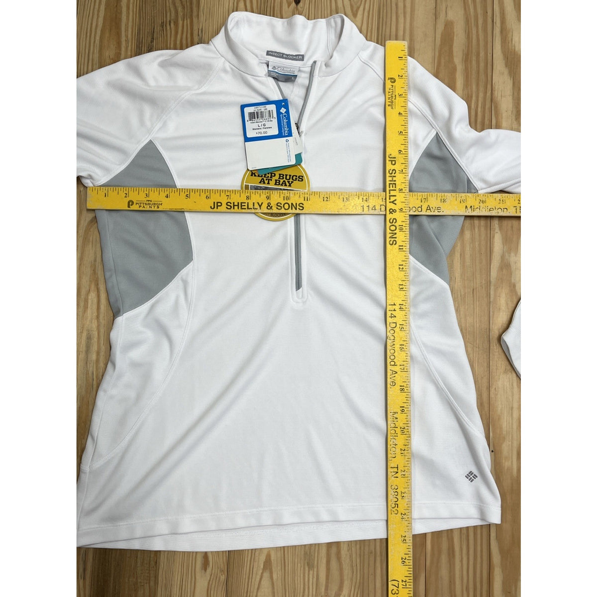 NWT Columbia Sportswear Lightweight Jacket Insect Blocker 1/2 Zip Size L White