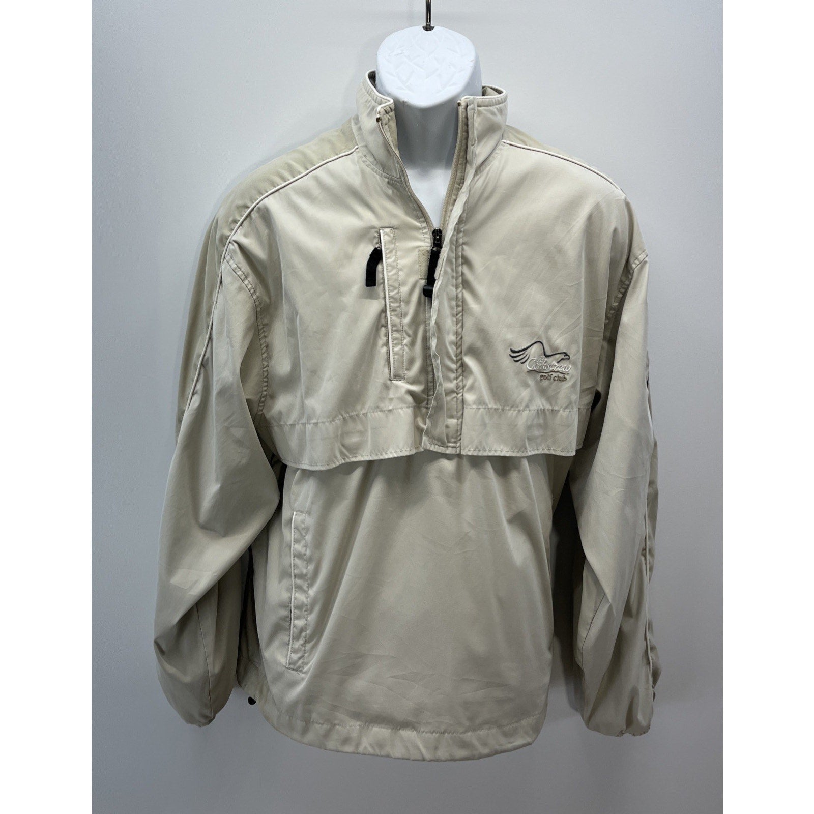 Antigua Lancer Golf Men's Pullover Windbreaker Biege Size L