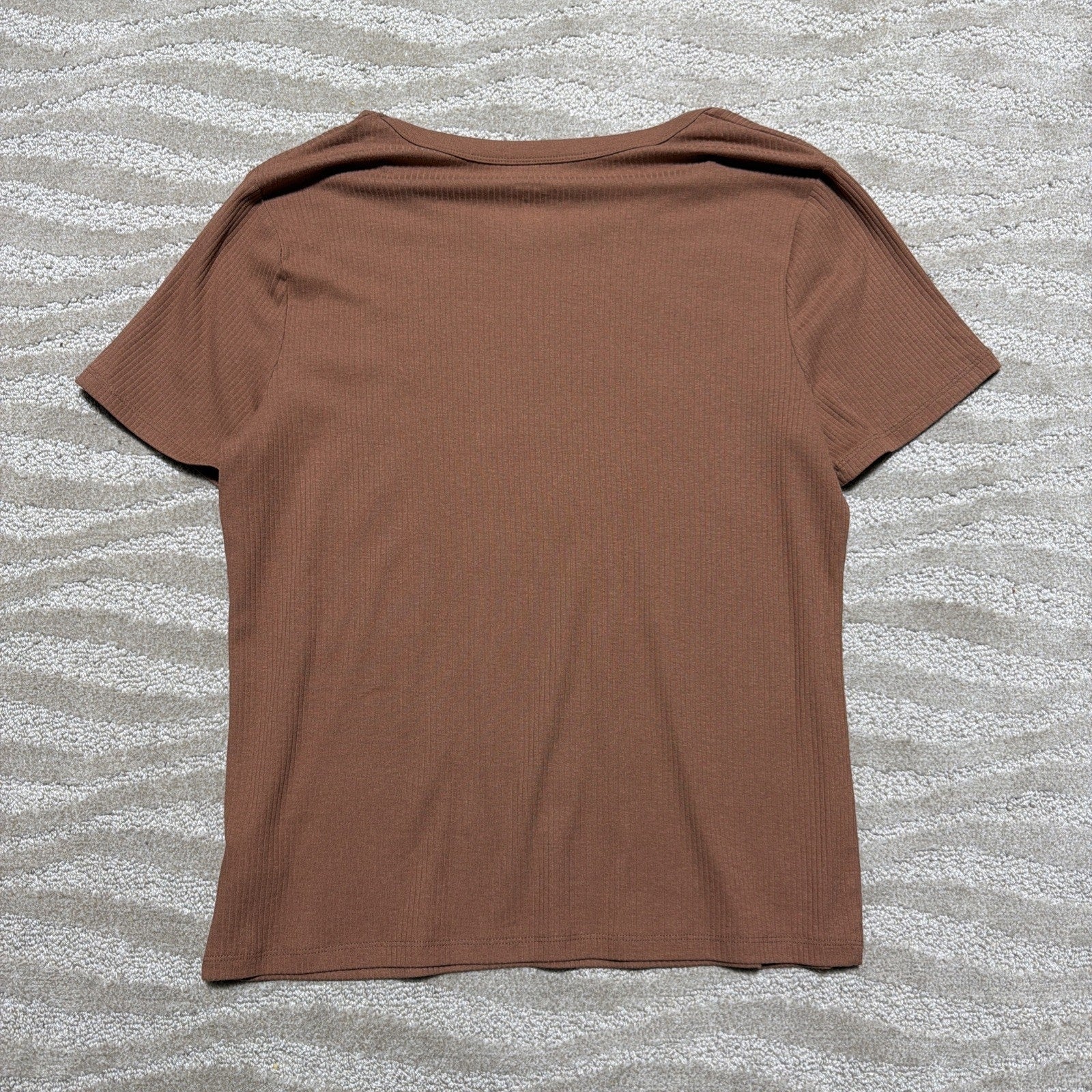 Women NWT "A New Day" rust color Ribbed short sleeve T-shirt. Size XXL