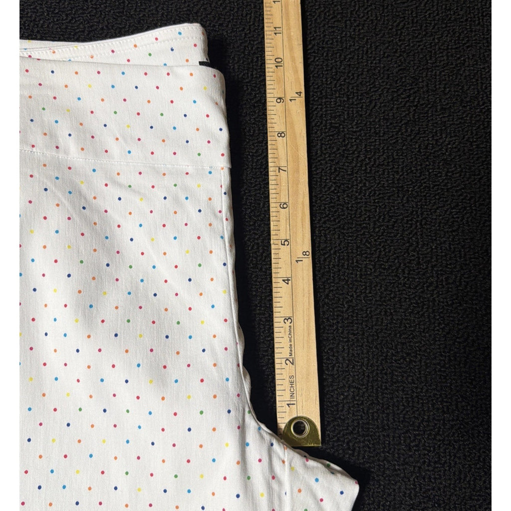 Counterparts Multi Dot Capri Super Stretch Pants Womens Size 10 Pet White NWT