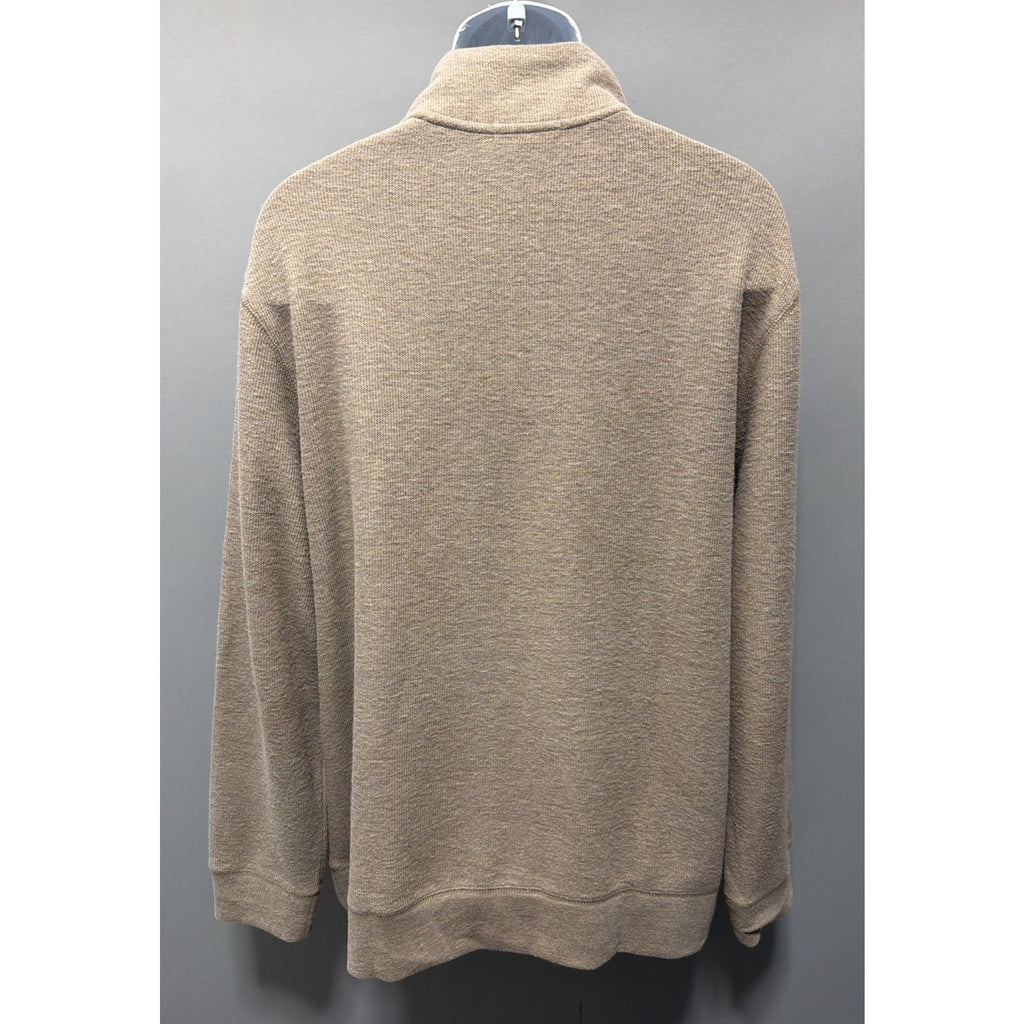 Banana Republic Mens Waffle Quarter Zip Pullover Sweater XL Size color Tan