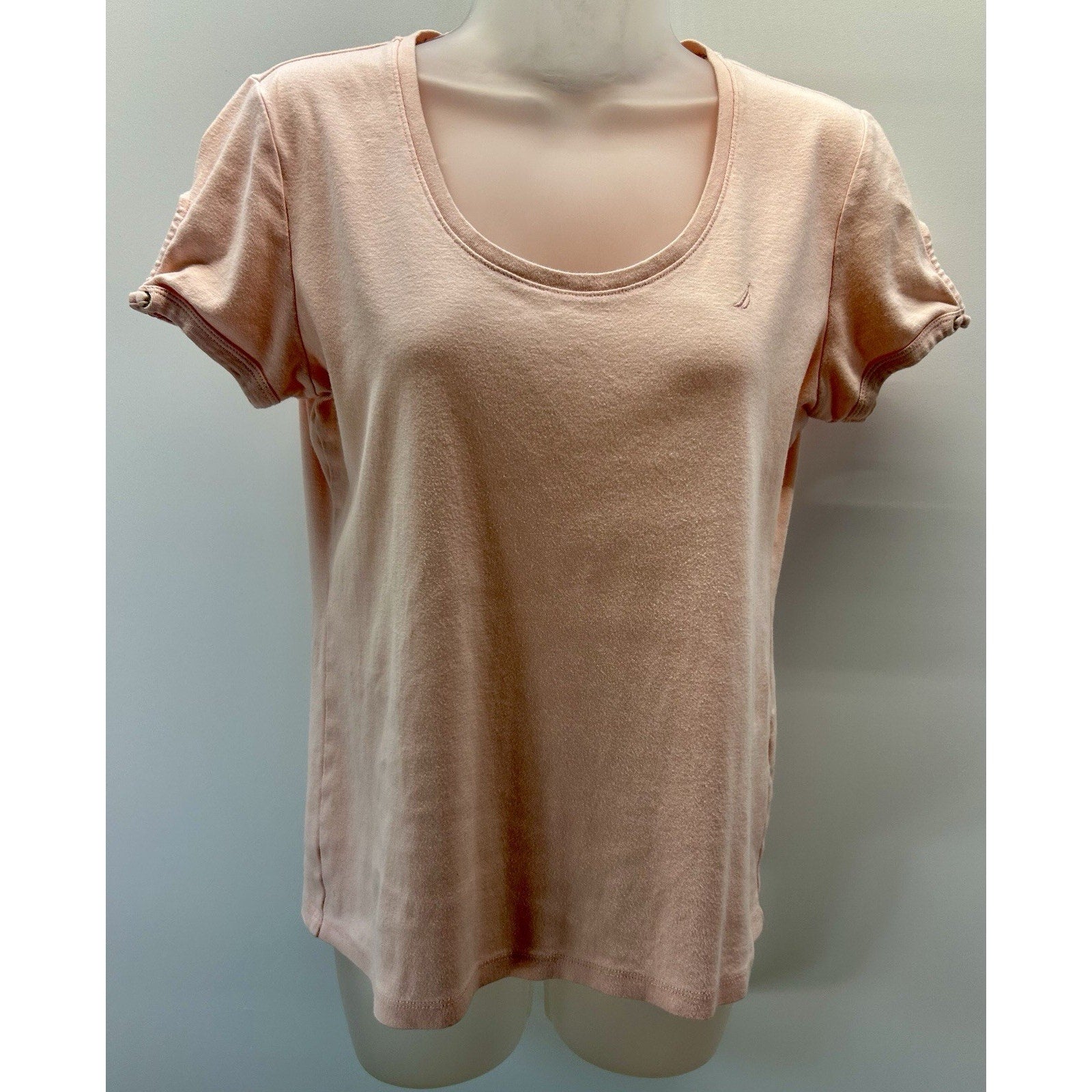 Nautica Shirt Womens Medium Peach Shirt .