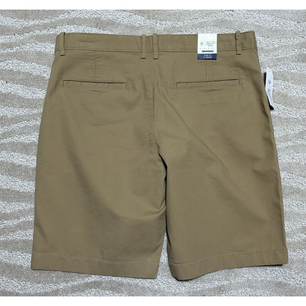 Men's Penguin SLIM Fit Sustainable Chinos Stretch Shorts Size 33 NWT