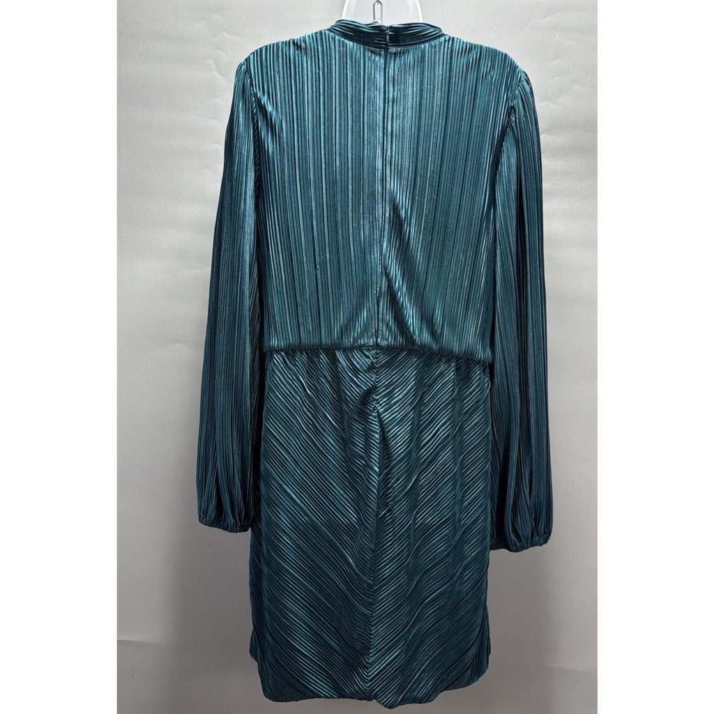 NWT Nine West Formal Dress Balloon Sleeve Silky Green Dress Size XXL