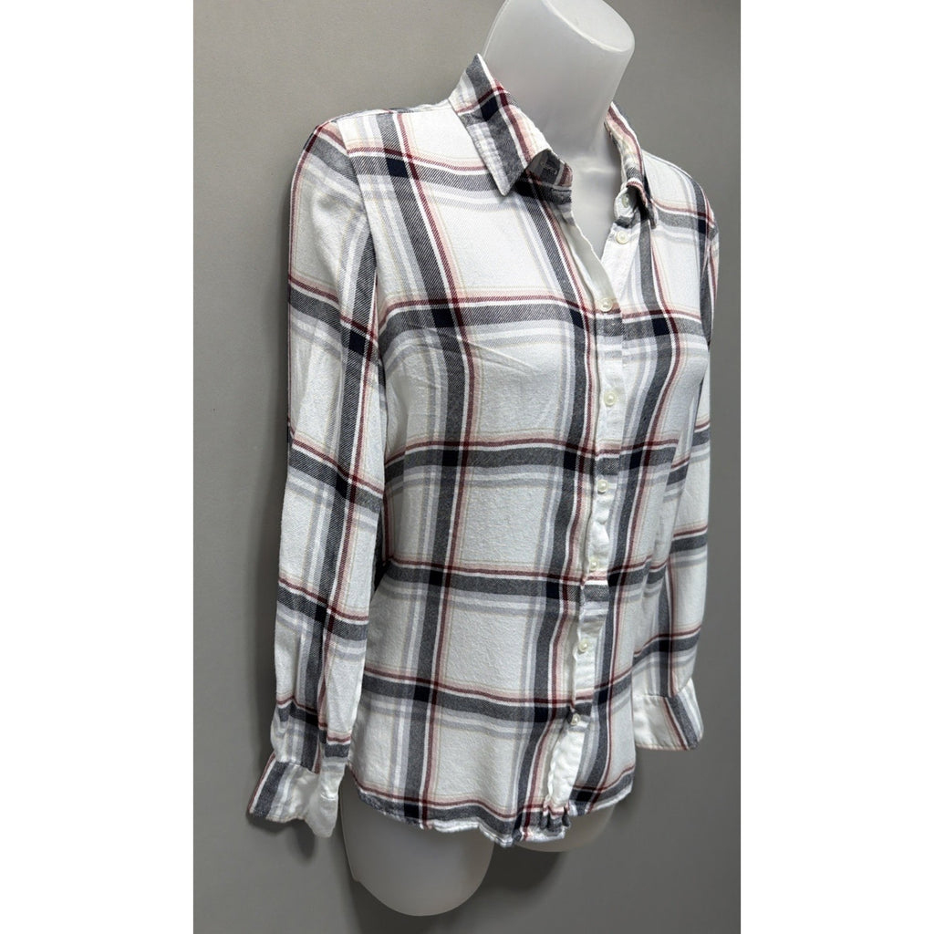 Banana Republic Womens Small DILLON Flannel Shirt Plaid EVERYDAY SOFT