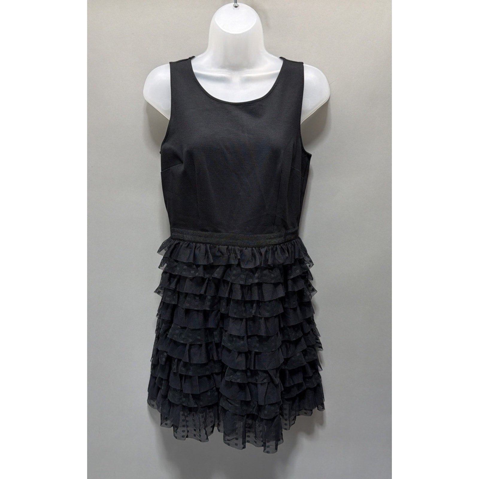 Ann Taylor LOFT Womens 4P Ruffle Lace Tiered Tank Style Mini Flare Dress