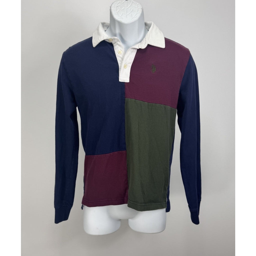 Polo Ralph Lauren Polo Boys XXL 18 Multicolor Blue Colorblock Long Sleeve Pony