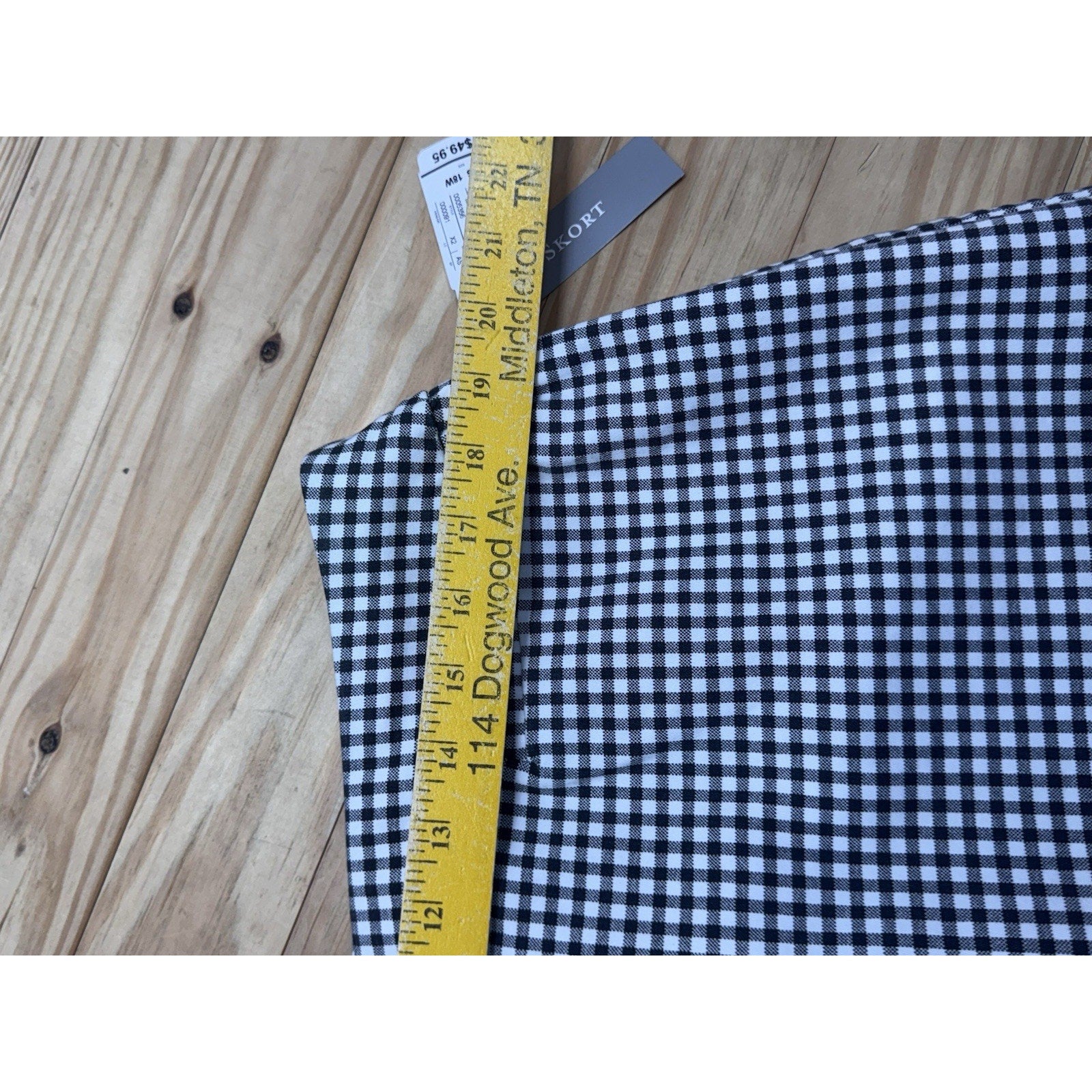 C J Banks Skort Black White Checks Women’s Size 18W Stretchy NWT