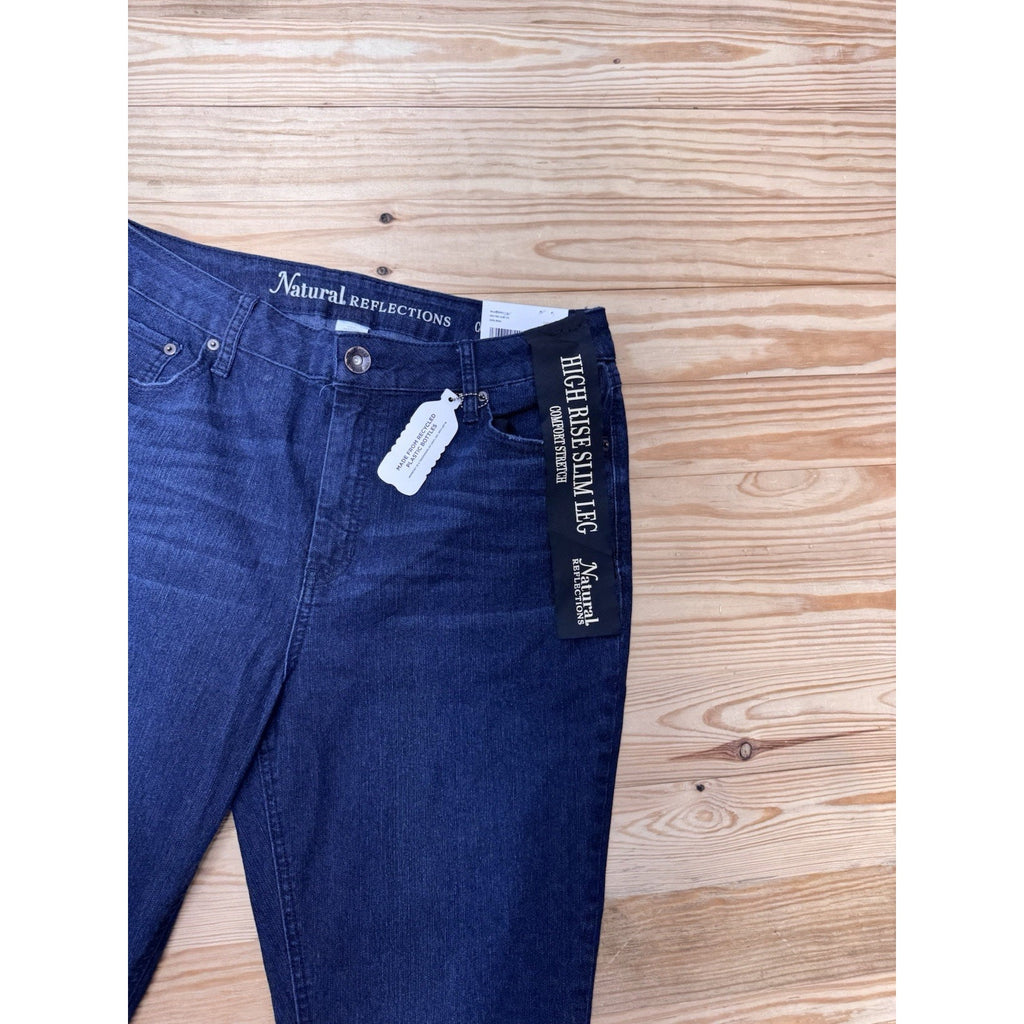 Natural Reflections Recycled Jeans High Rise Slim Leg Blue Women’s Size 12A NWT