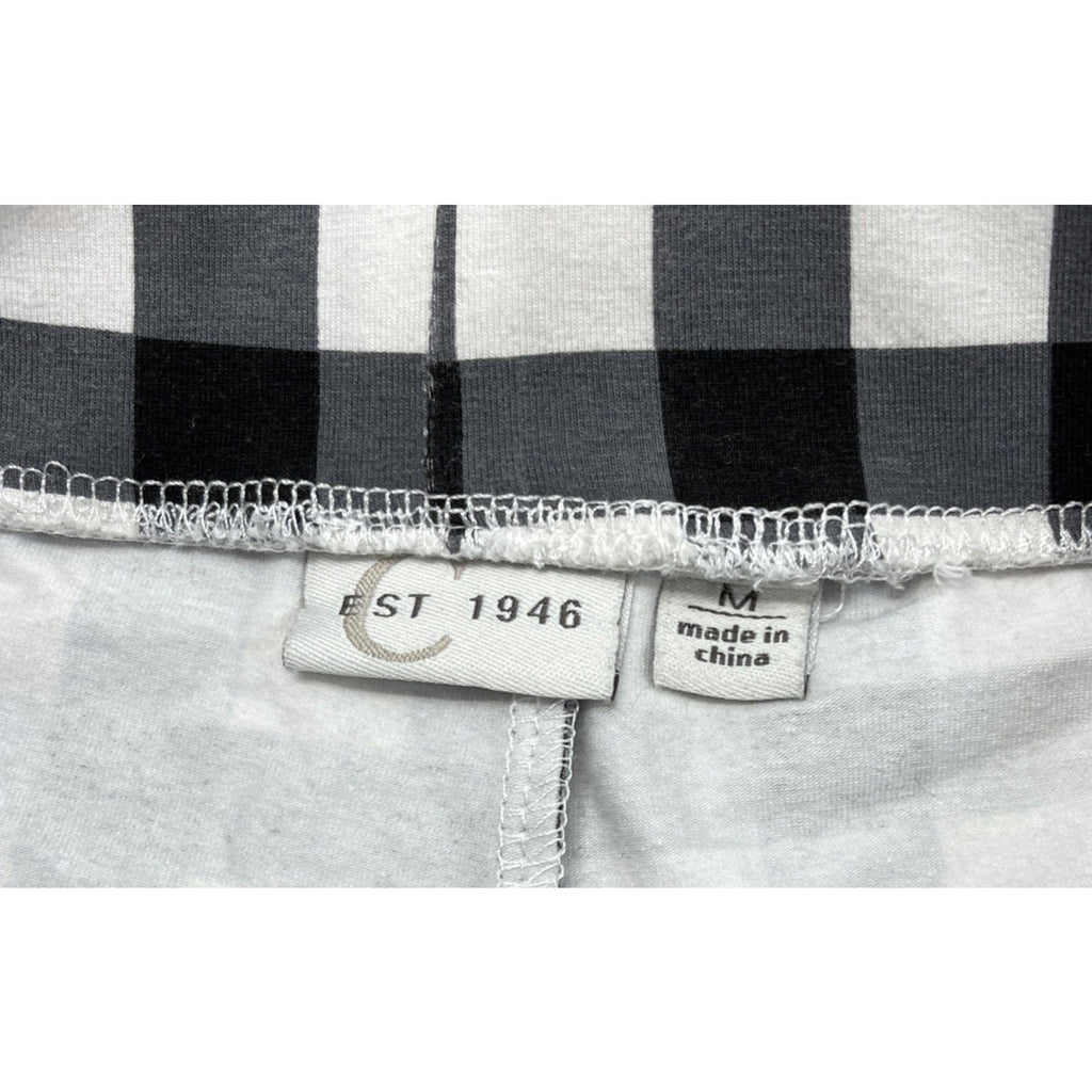 Cato Black Check Stretch Bermuda Pull On Shorts Size Medium