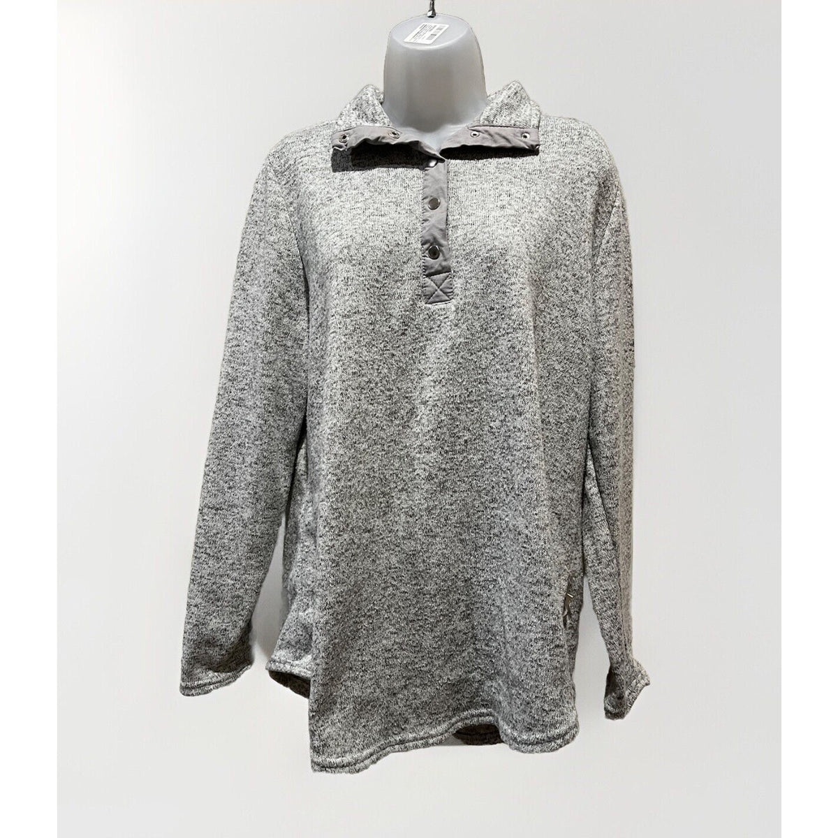 Simply Southern Sweater Women's XL Gray Pullover Long Sleeve Mock Neck Knit