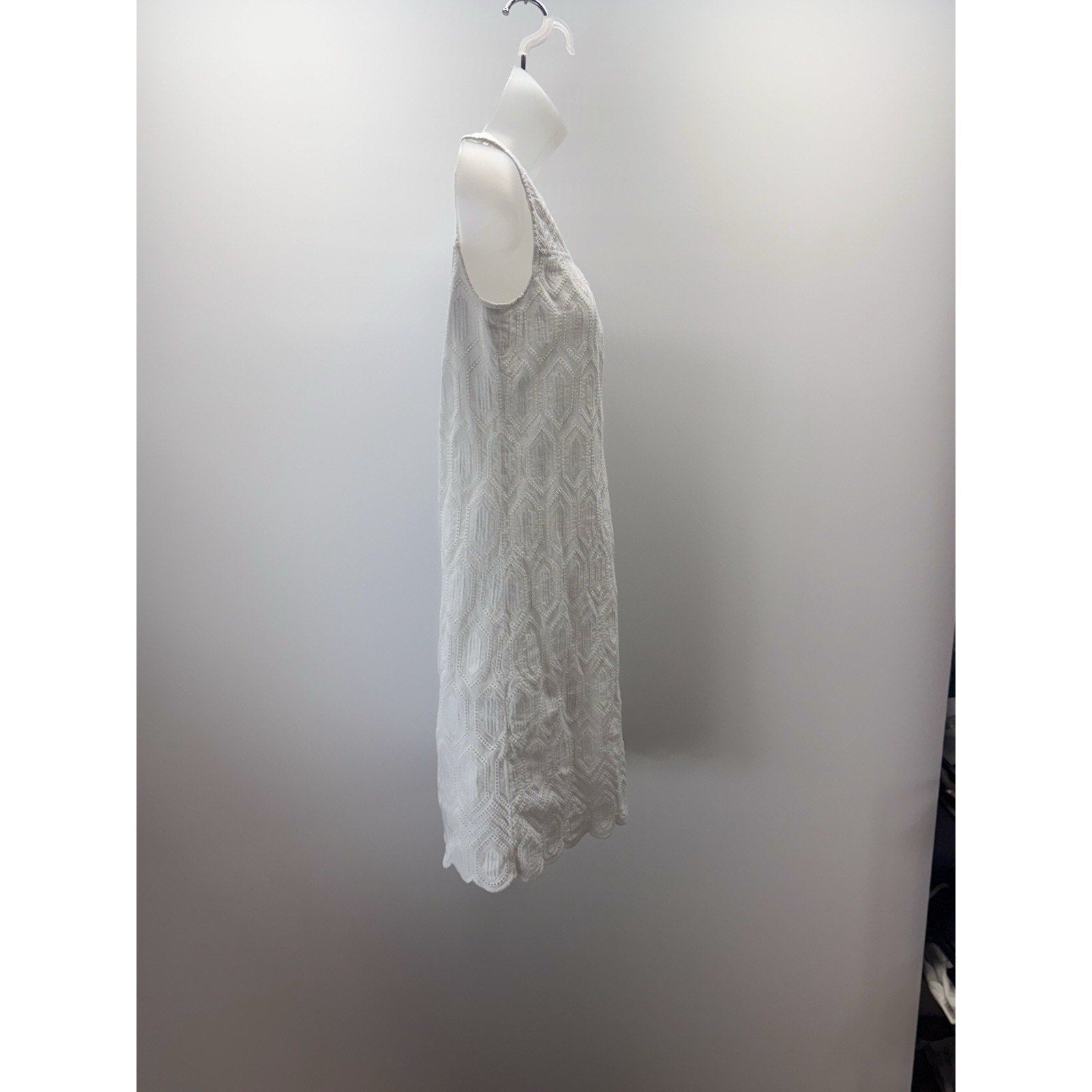 Ann Taylor White Sleeveless Eyelet Cotton Dress Women’s Size 4 Cotton