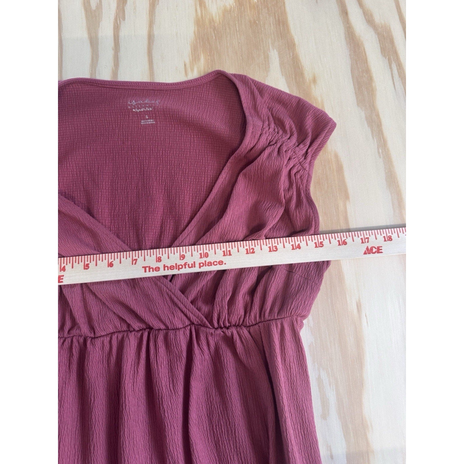 Isabel Maternity Pink Empire Waist Dress Women Small Stretch V Neck Midi Casual