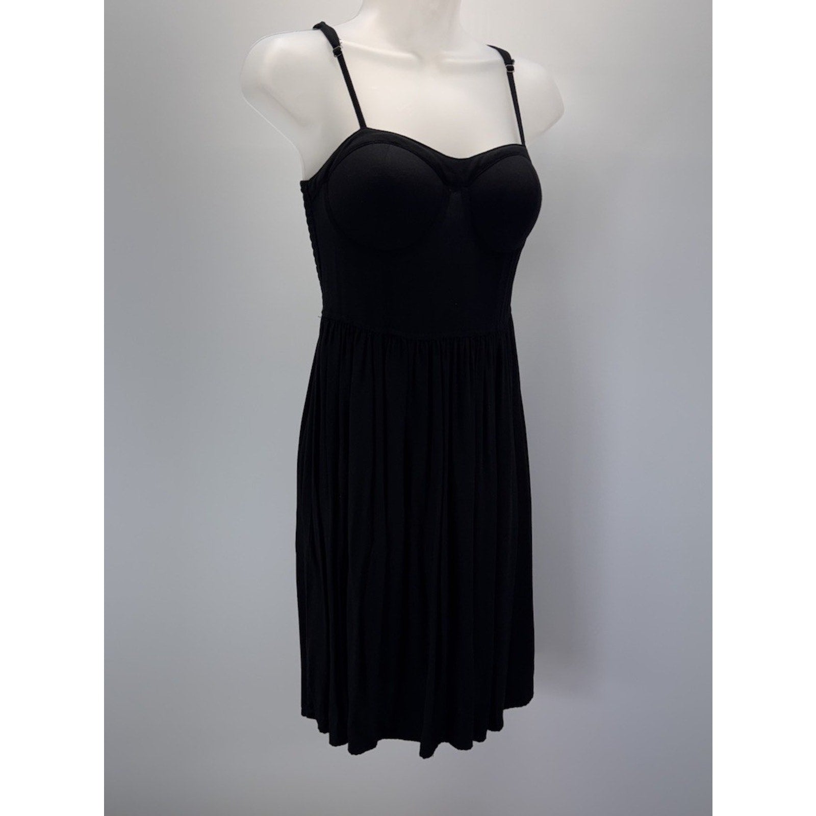 Rewash Womens Molded Cup Dress Black Sz S Adjustable Straps Smocked Back