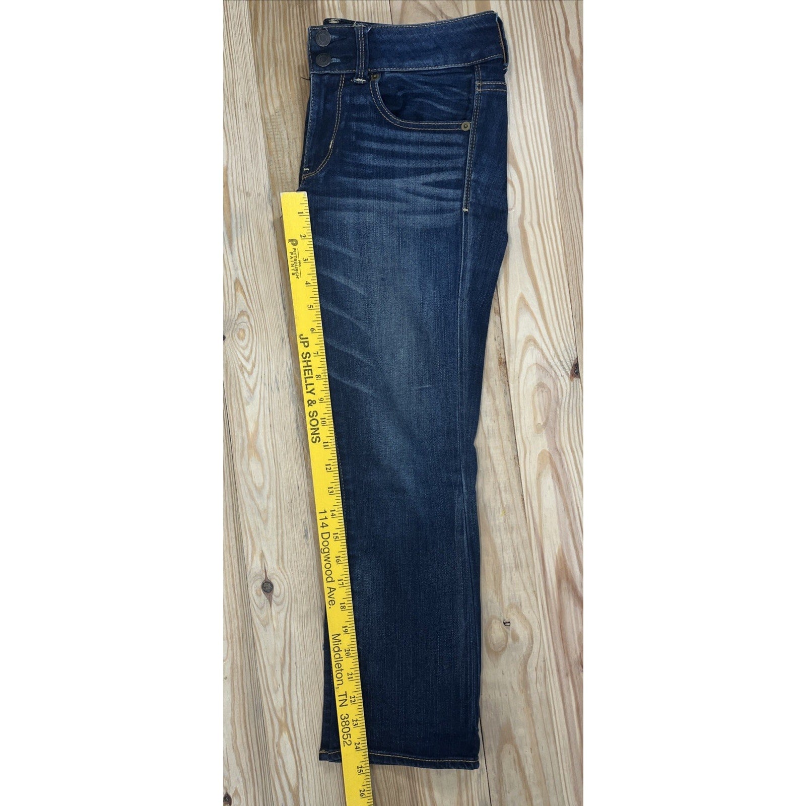 American Eagle Outfitters Artist Crop Stretch Jeans Womens 4 Dark Blue Denim