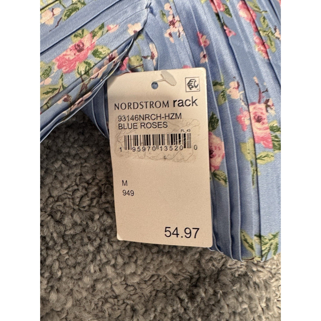 Wayf Floral Tiered Minidress In Blue Roses Baby Blue Women’s Dress Size M 6-10