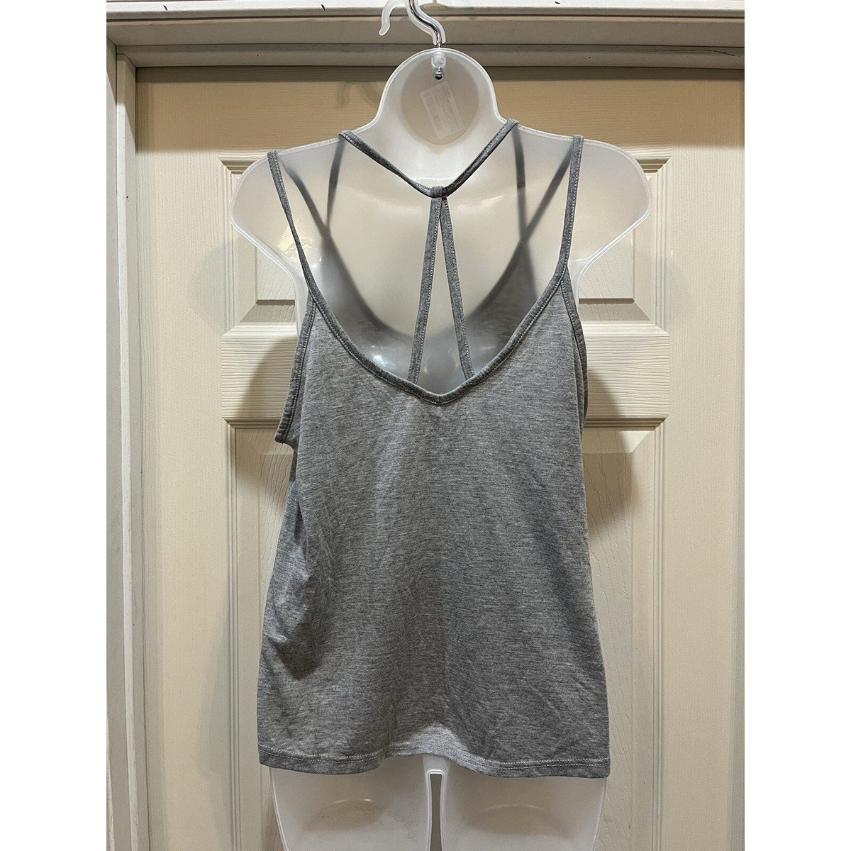Fifth Sun Bed Buds Gray Floral Print Double Strap Tank Top Women’s Size Large