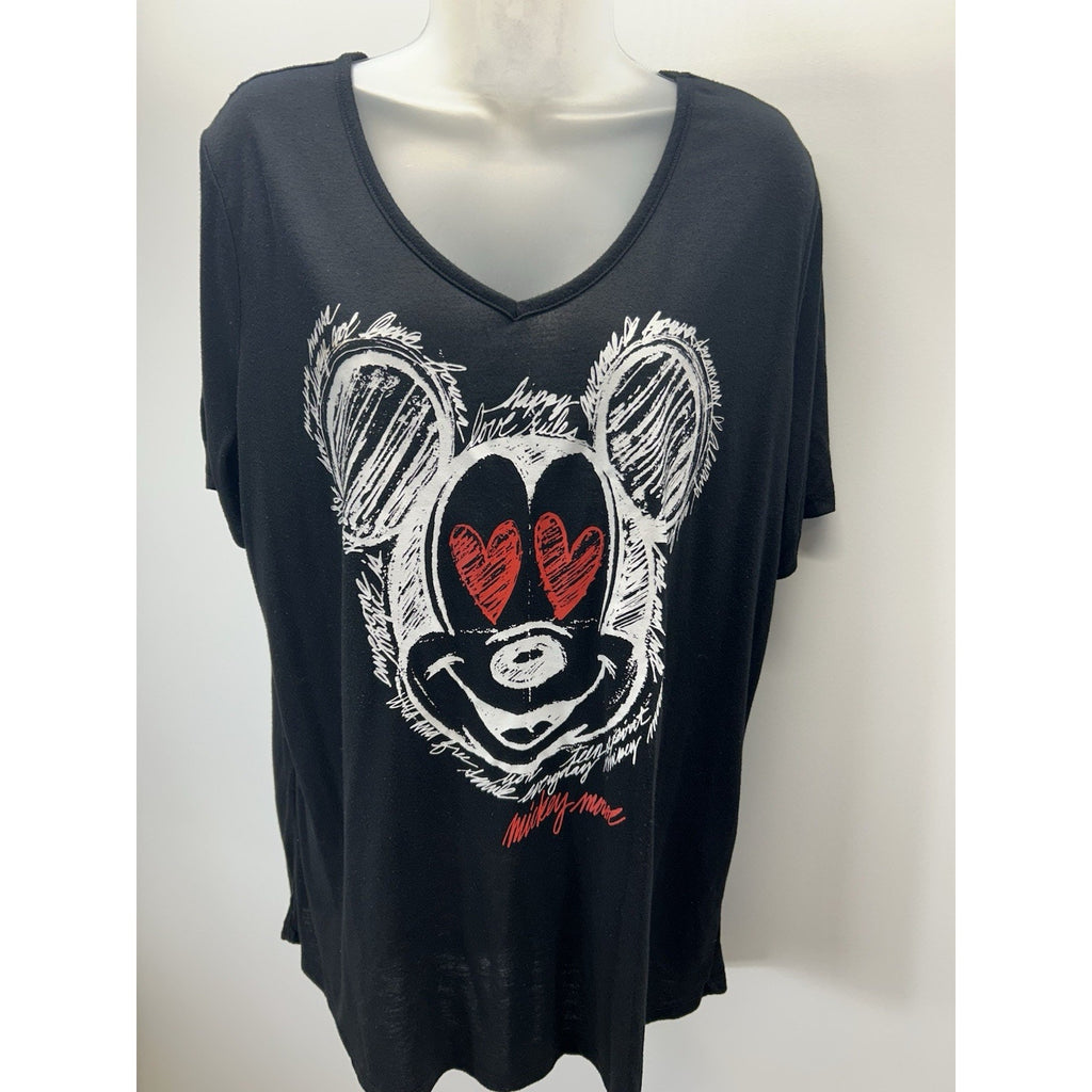 Disney Mickey Mouse Happy Love Rules T Shirt Plus Size Womens Sz. 2XL.