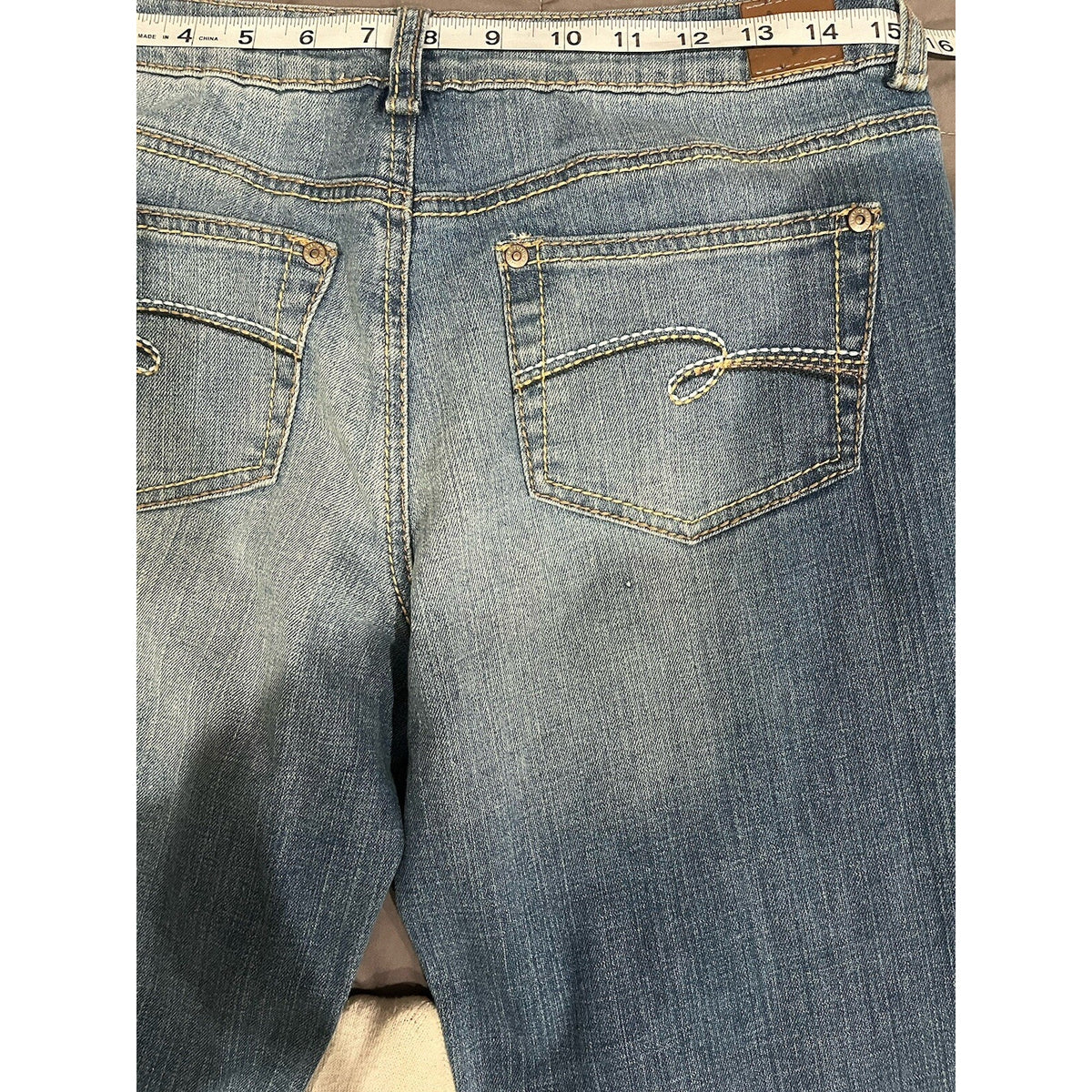 Justice Jeans Girls/Jr 12 1/2 Blue Skinny Regular Fit Denim Wash Stretch Boho