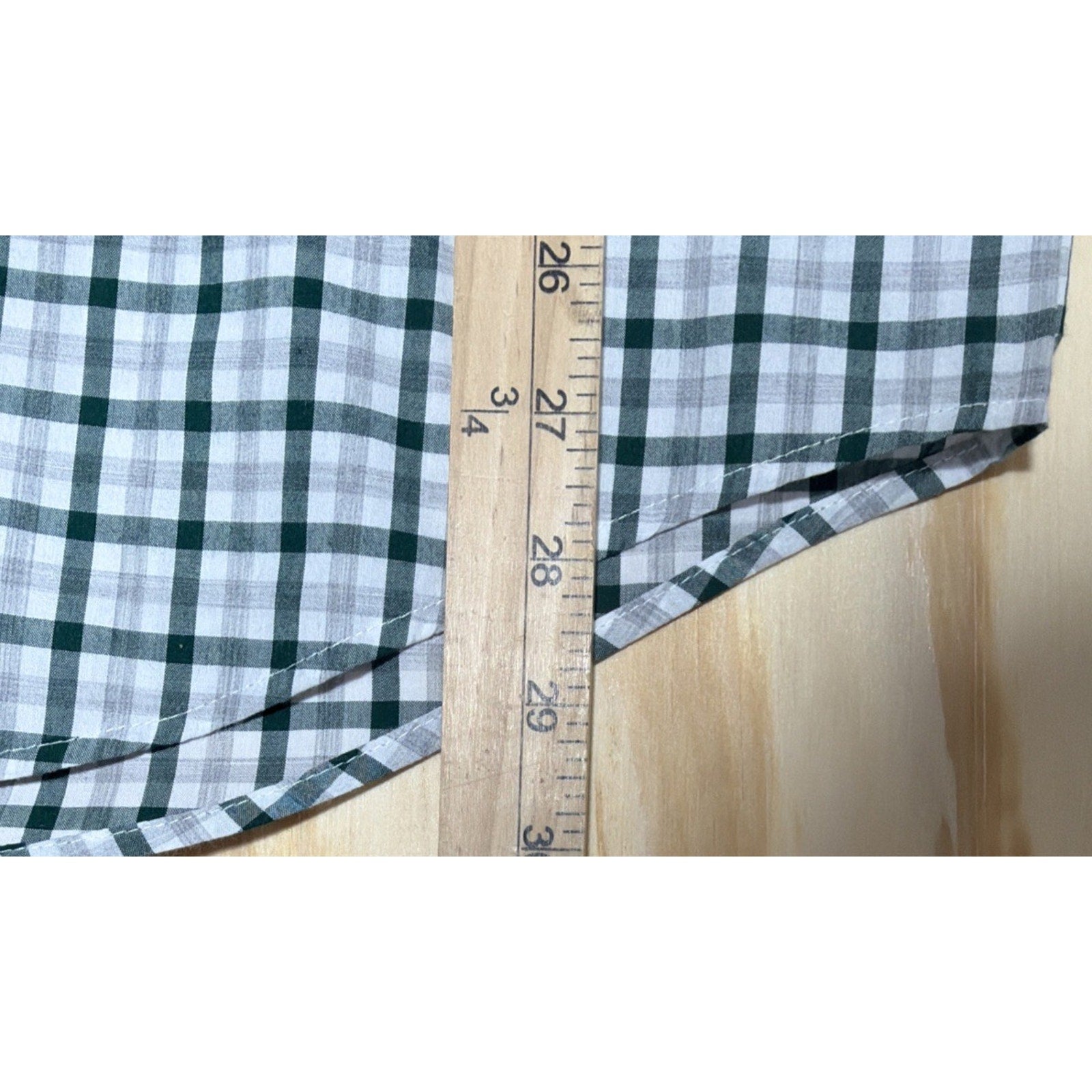 New Croft & Barrow Classic Fit Easy Care Mens Shirt Green Plaid Button Front M