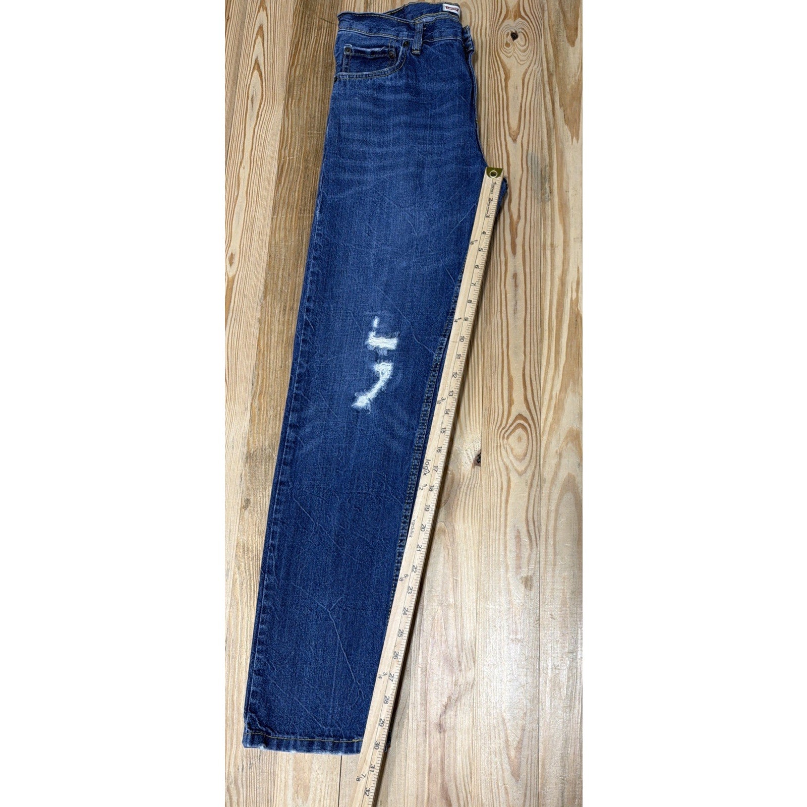 Levi's 502 Regular Taper Distressed Men’s Jeans-Dark Wash/Sz 29x31