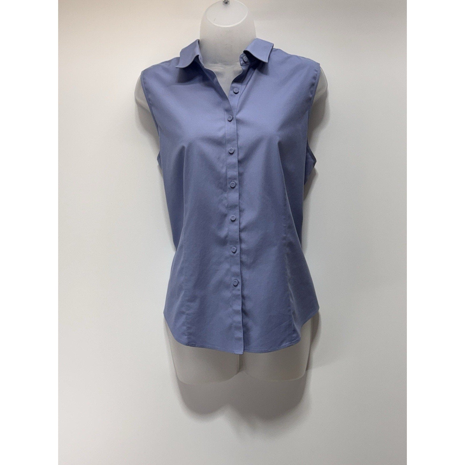 TALBOTS Blue Wrinkle Resistant Stretch Cotton Fabric Button Up Women’s Size 1XP