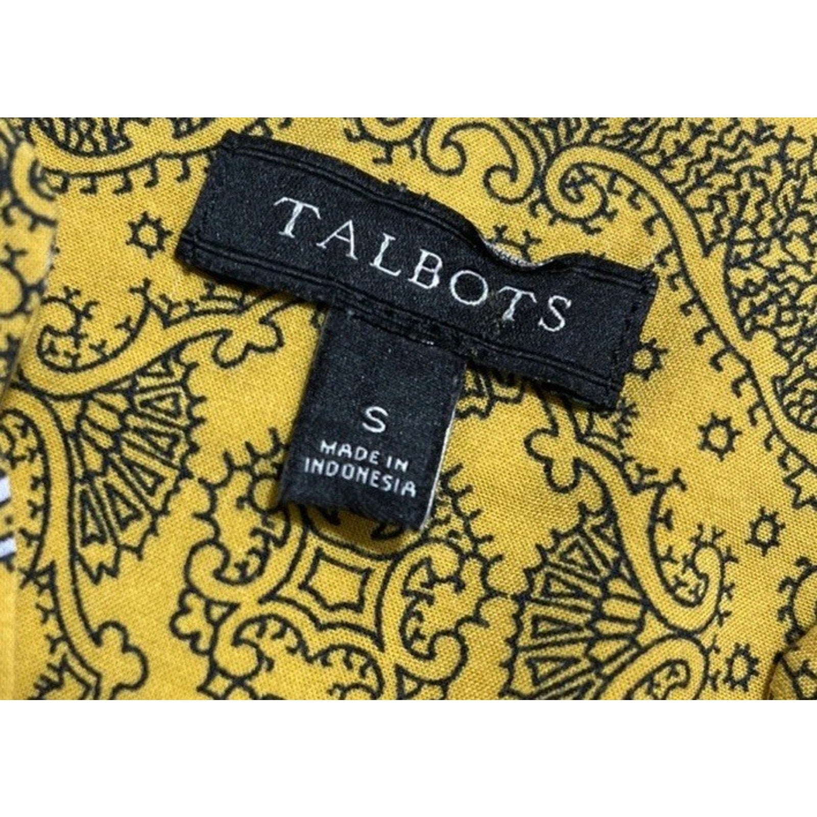 Talbots Women's Knit Top Size S Multicolored Paisley Print Long Sleeve Blouse