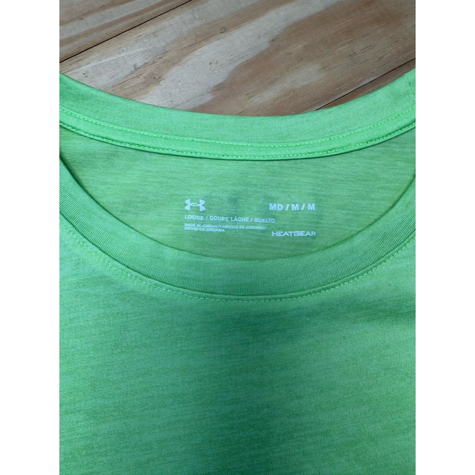 Under armour T Shirt Men Medium Green Heatgear Vent Loose Fit Crew Neck Pullover