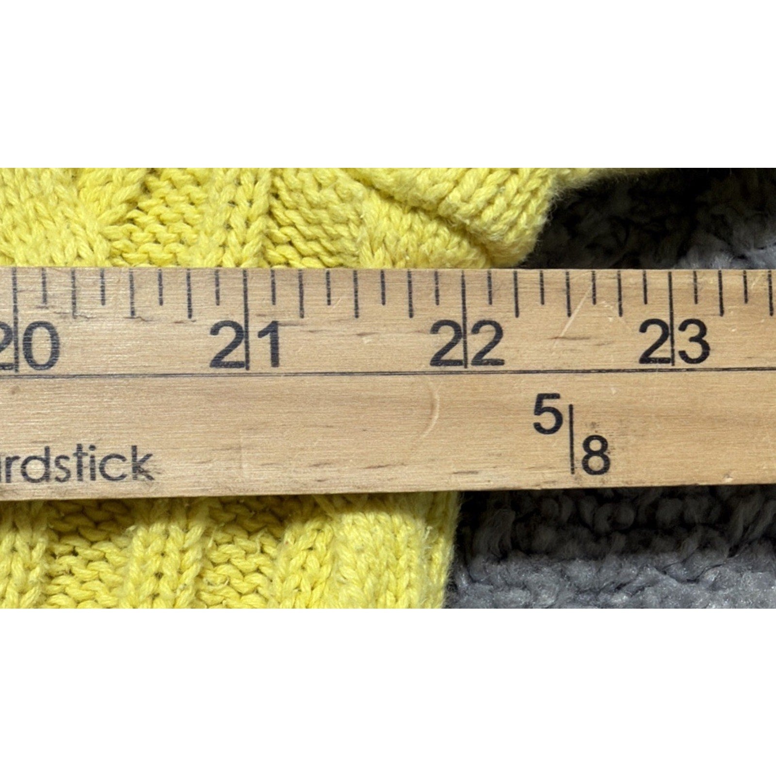 Vtg 90s Lauren Ralph Lauren Women's Lemon Yellow V-Neck Cable Knit Sweater 1X
