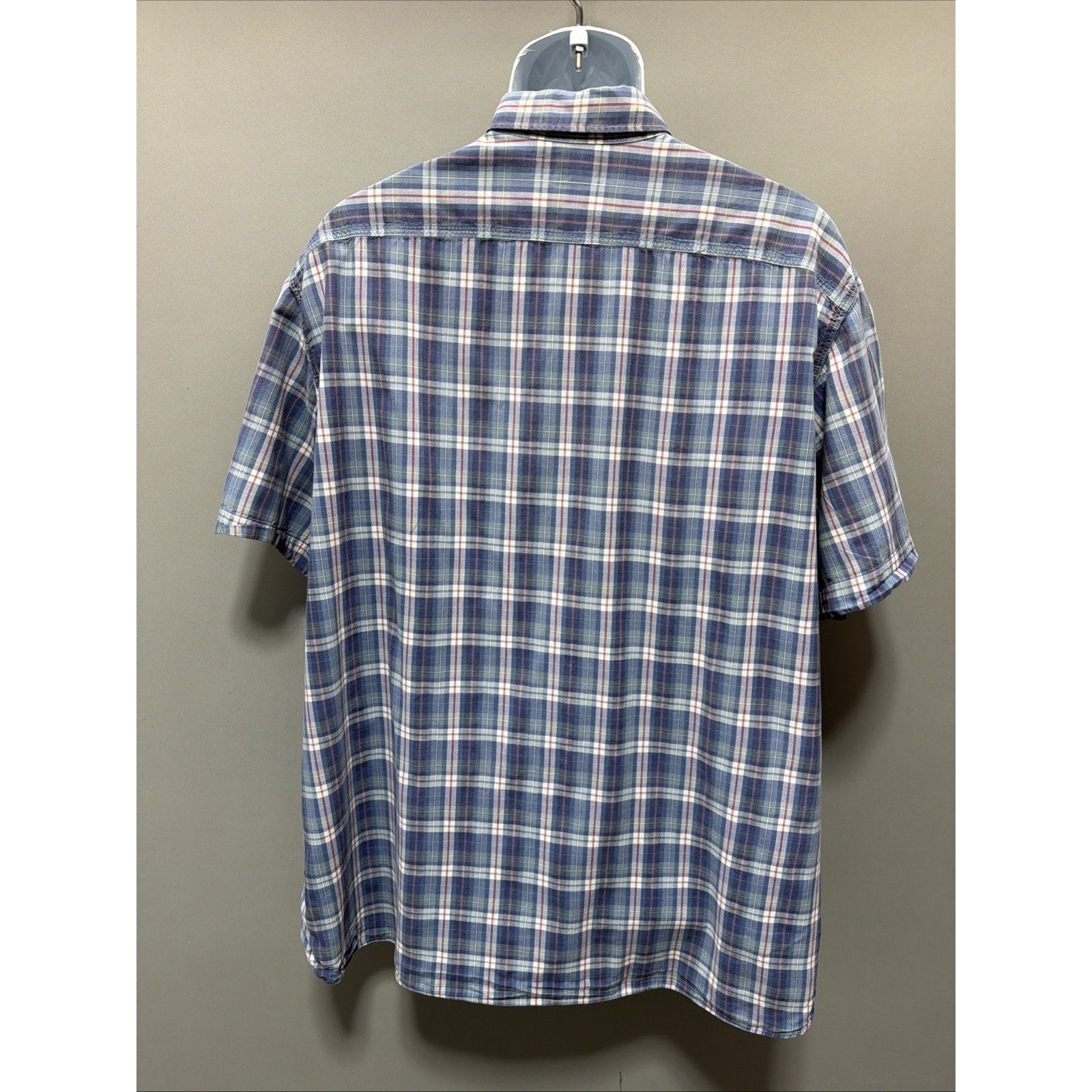 Ralph Lauren Polo Naval Res. Shirt Mens XXL Button Up Plaid Short Sleeve Cotton