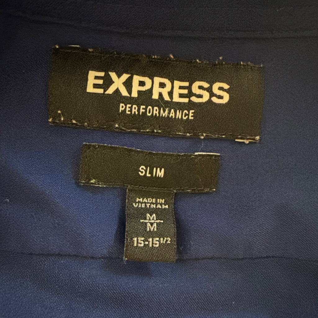 EXPRESS Mens Size Medium Performance Dress Shirt Slim Moisture Wicking Stretch