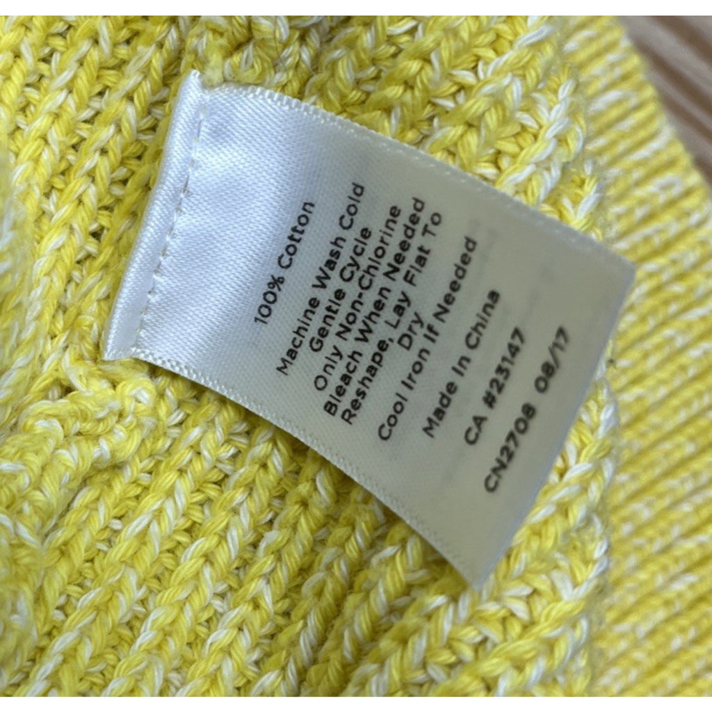 Talbots Cable Knit Bright Yellow Sweater 100% Cotton 1X