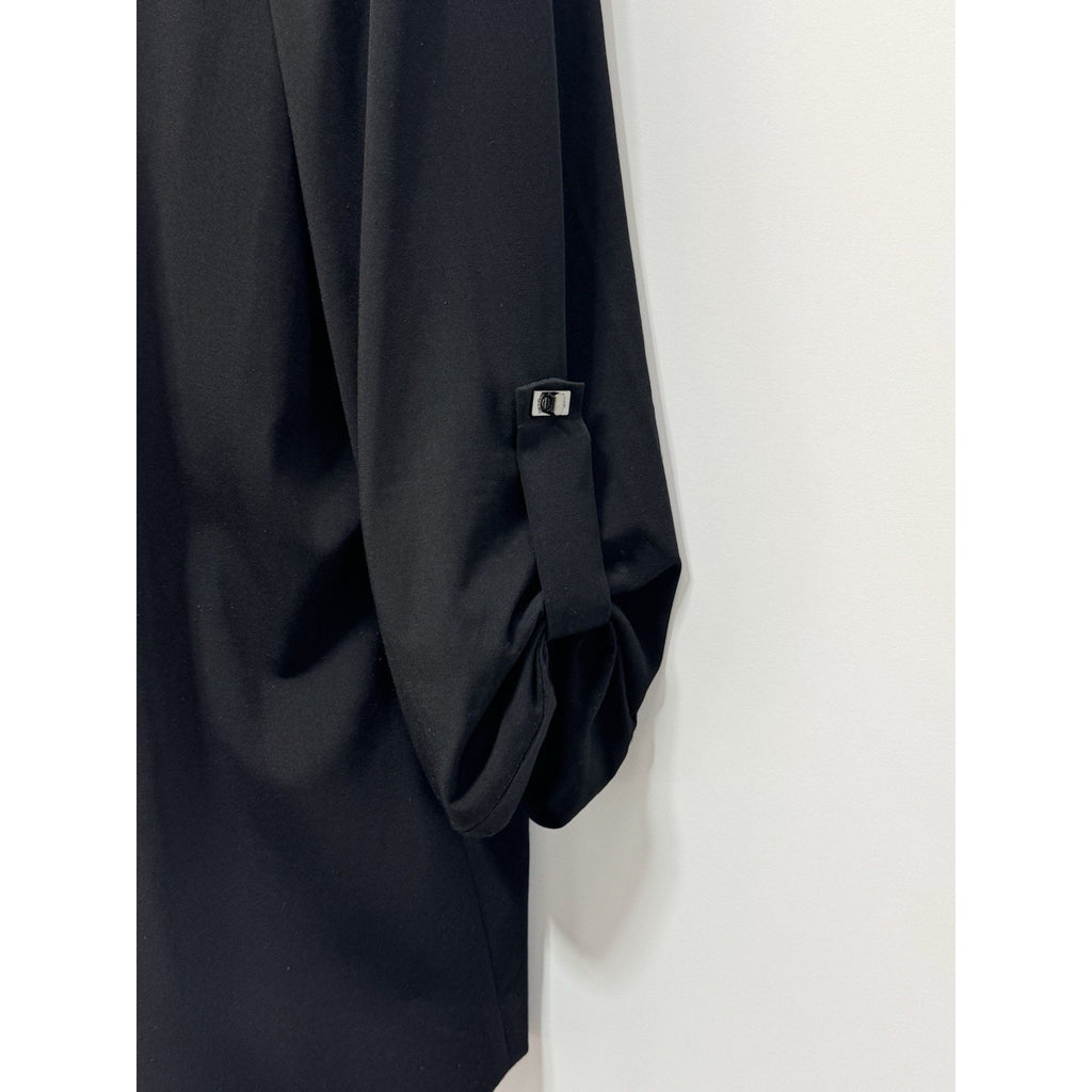 CALVIN KLEIN Solid Black Drape Formal Open Jacket Women’s Size 1X