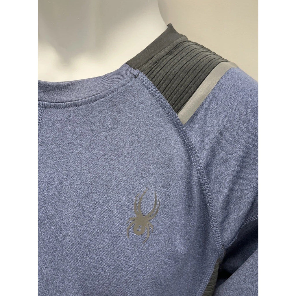 Spyder Active Shirt Men's Medium Black Blue ProWeb Activewear Long Sleeve