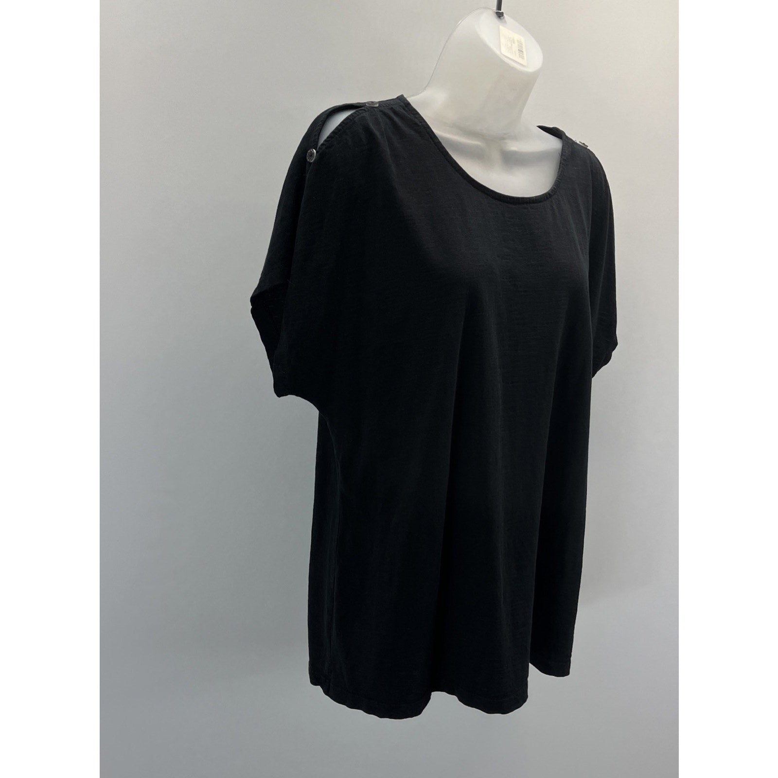 Chico's Black Scoop Neck Knit Top Size 2 Large