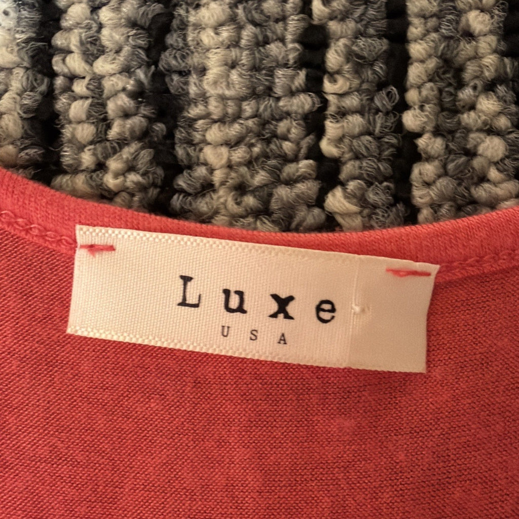 Luxe USA Coral Tunic Tank Top Womens S Small Stretch Boho Sleeveless Slinky