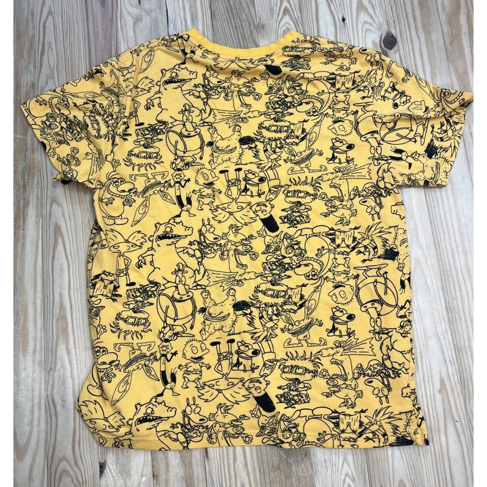 Nicklodeon Mens Yellow Short Sleeve Crew Neck Pullover T Shirt Size XL