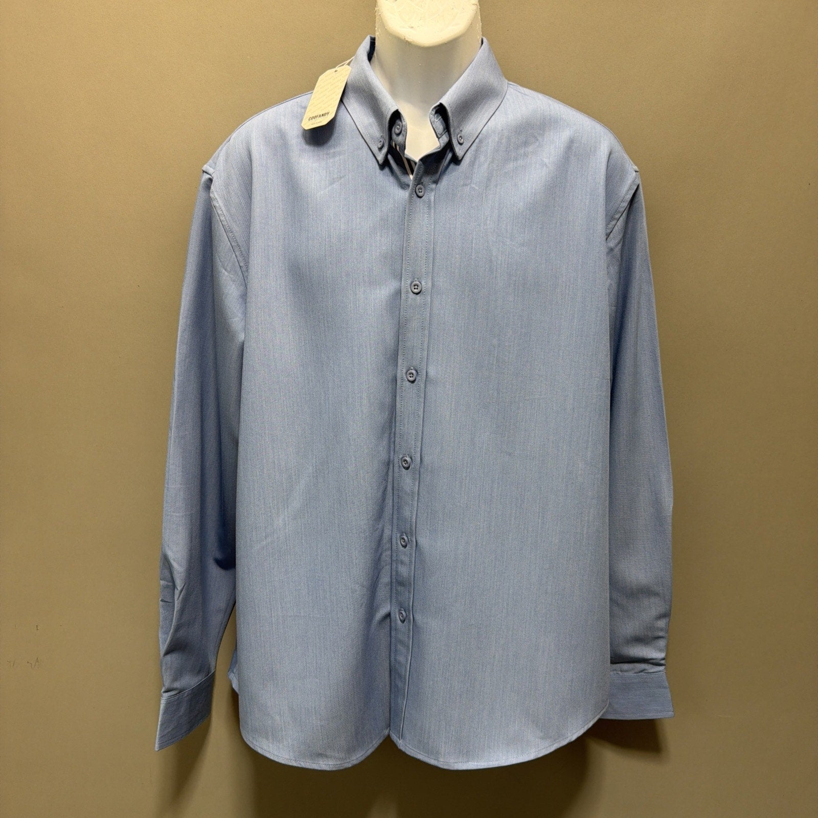 COOFANDY Mens Dress Shirt Button Down Fashion Business Casual Long Sleeve XL New