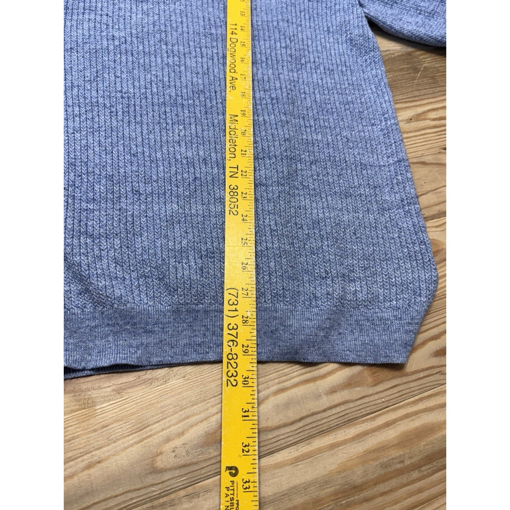 TASSO ELBA 1/4 zip Pullover Knit Sweater Zipper Tab Blue Gray Men’s Size XXL