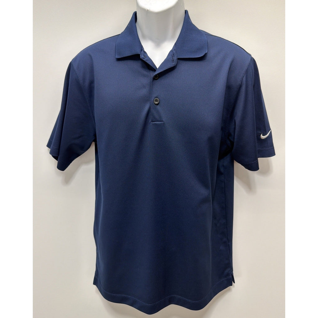 Nike Golf Polo Shirt Men's S Blue Dri-Fit Solid Swoosh Logo Activewear