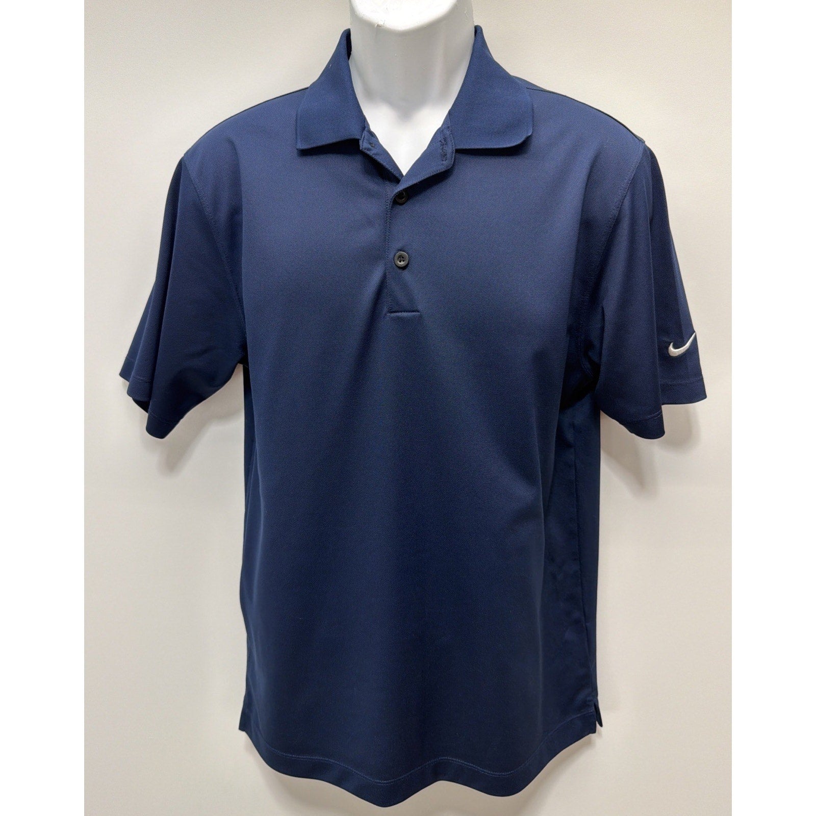 Nike Golf Polo Shirt Men's S Blue Dri-Fit Solid Swoosh Logo Activewear