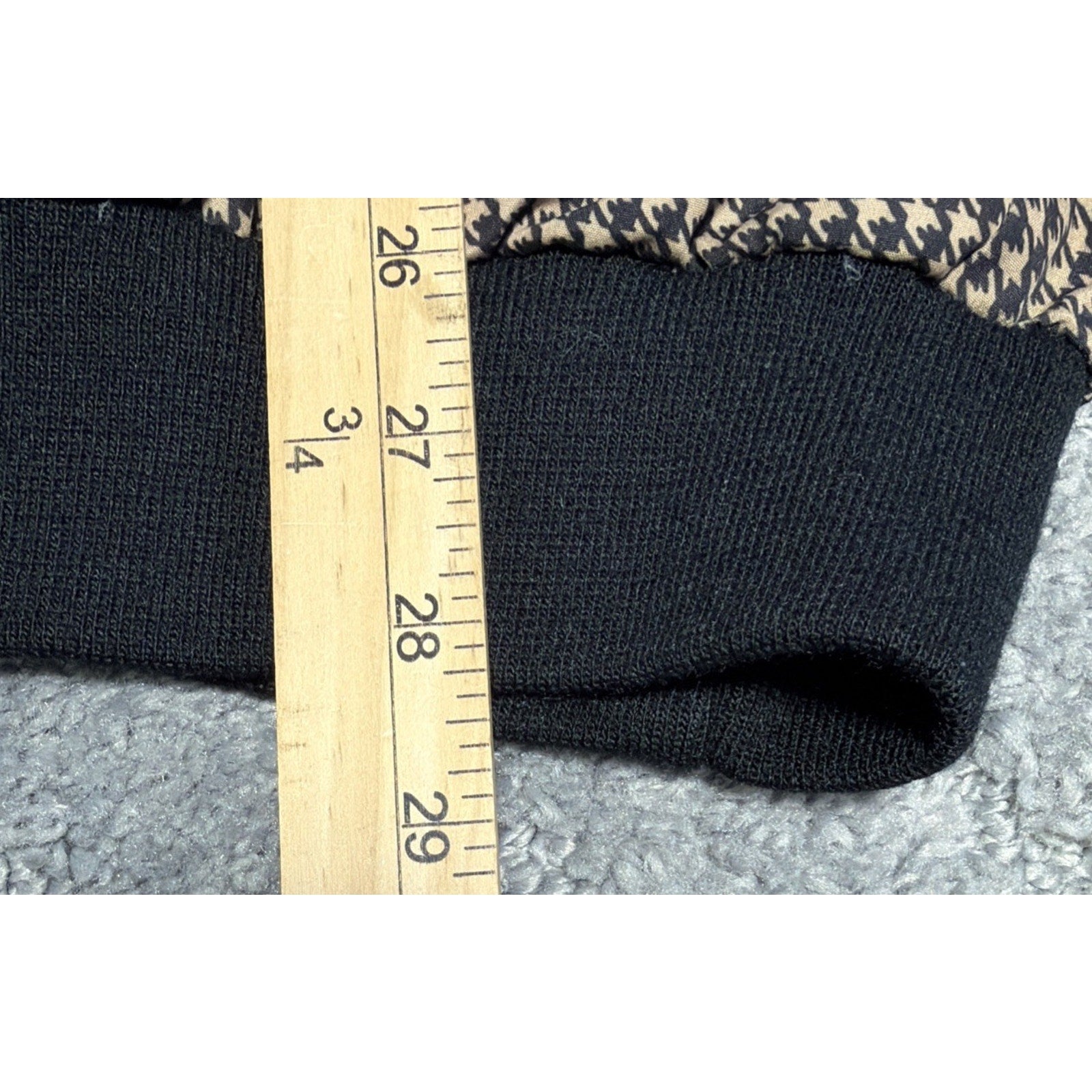 Pebble Beach Black & Tan Houndstooth Golf Pullover Jacket Windbreaker Mens Sz XL
