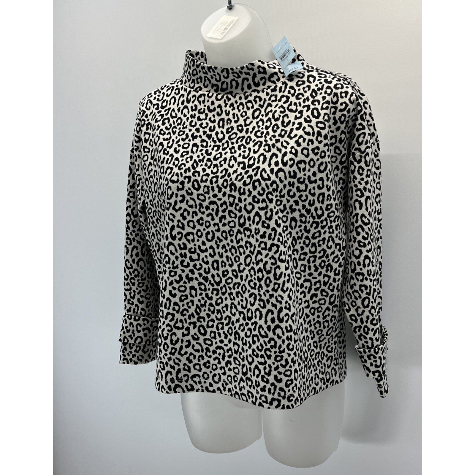 Ann Taylor Leopard Tie Back Animal Print Blouse size S Petite NWT