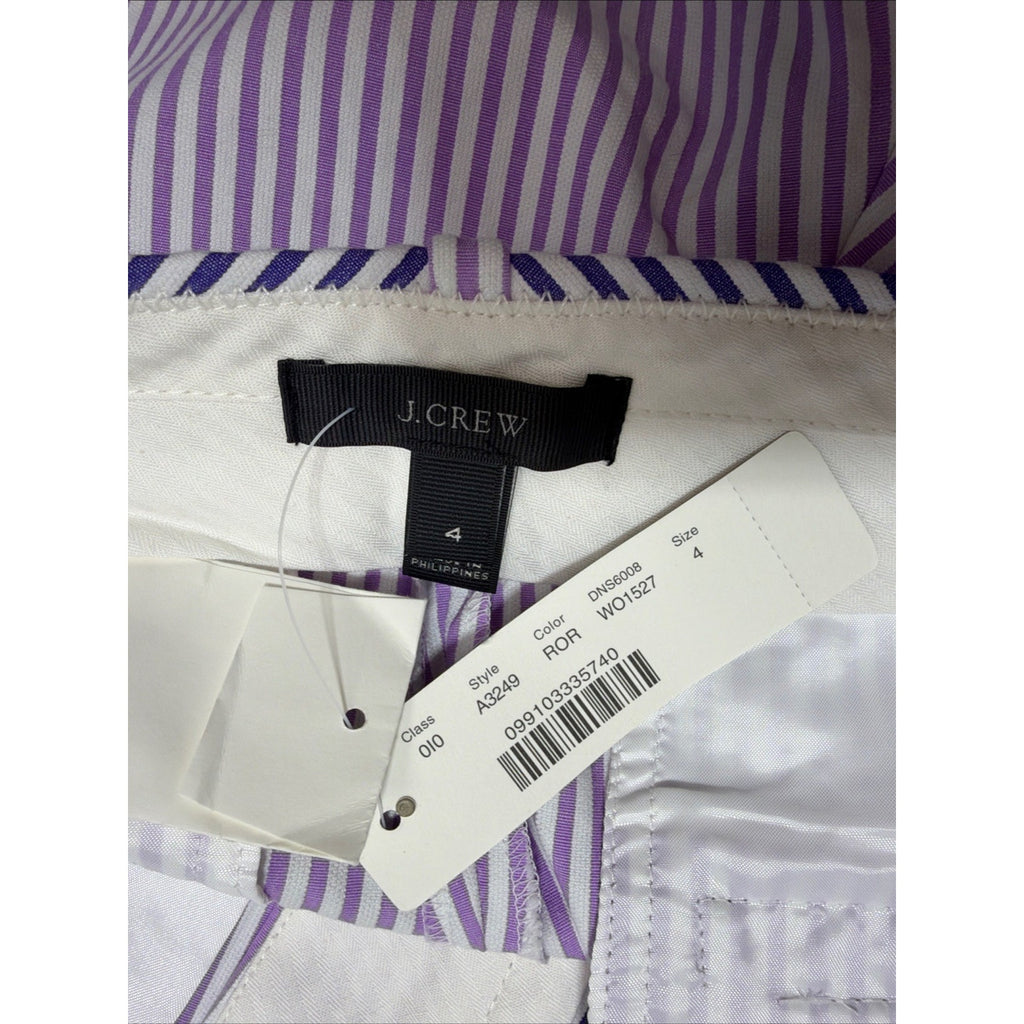 J. Crew Striped Cotton Shorts Women's Summer, Beachy, Pool, Lake Size 4 New