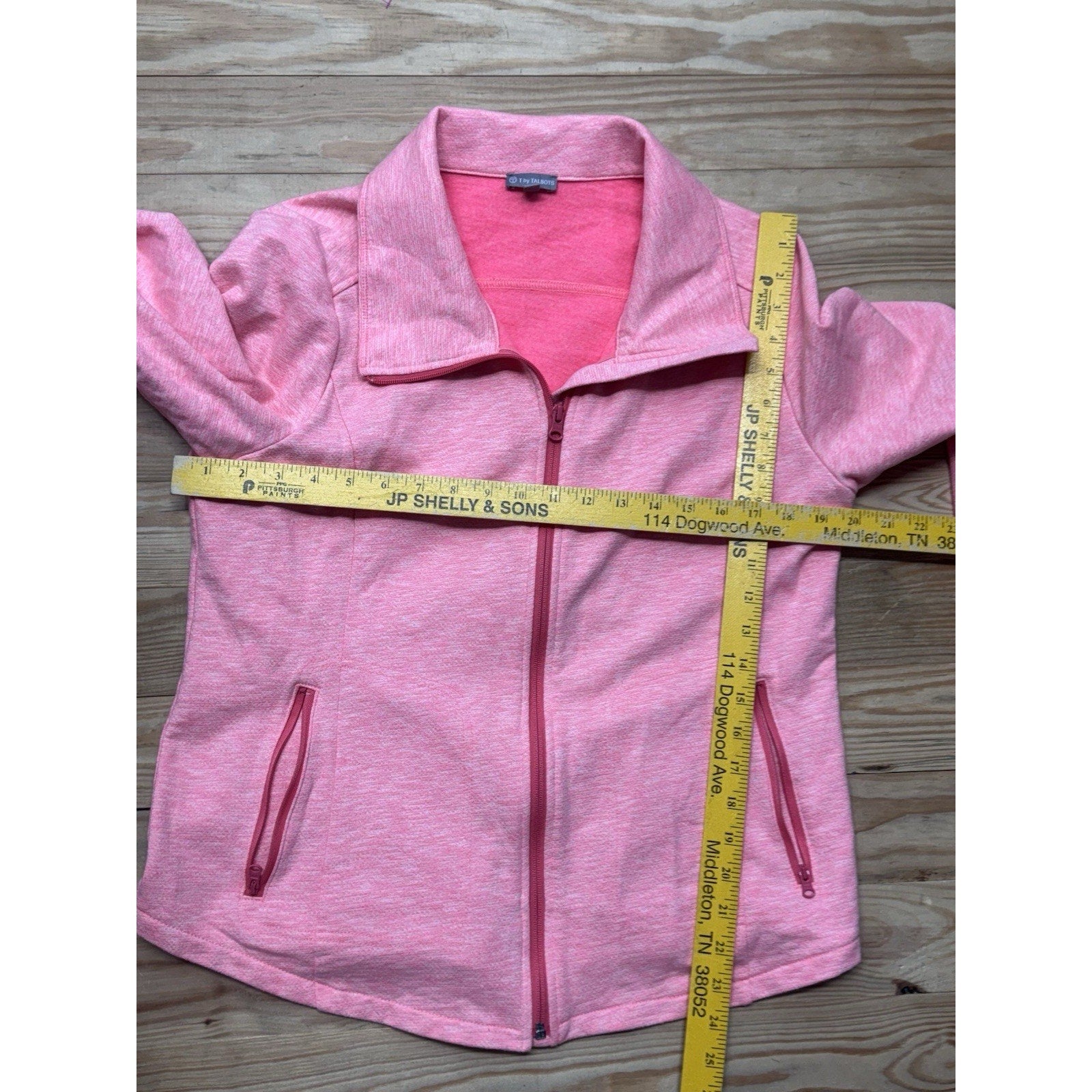 Talbots Jacket Cozy Brushed Terrain Pink Heathered Full Zip Athletic Women’s LP