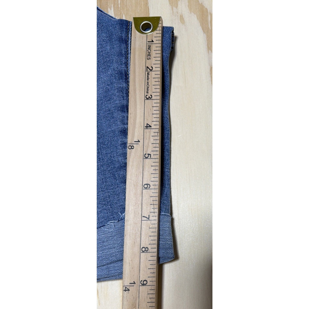 Seven7 Relaxed Cuffed Bermuda Denim Shorts Womens 10 Blue Denim Mid Rise New