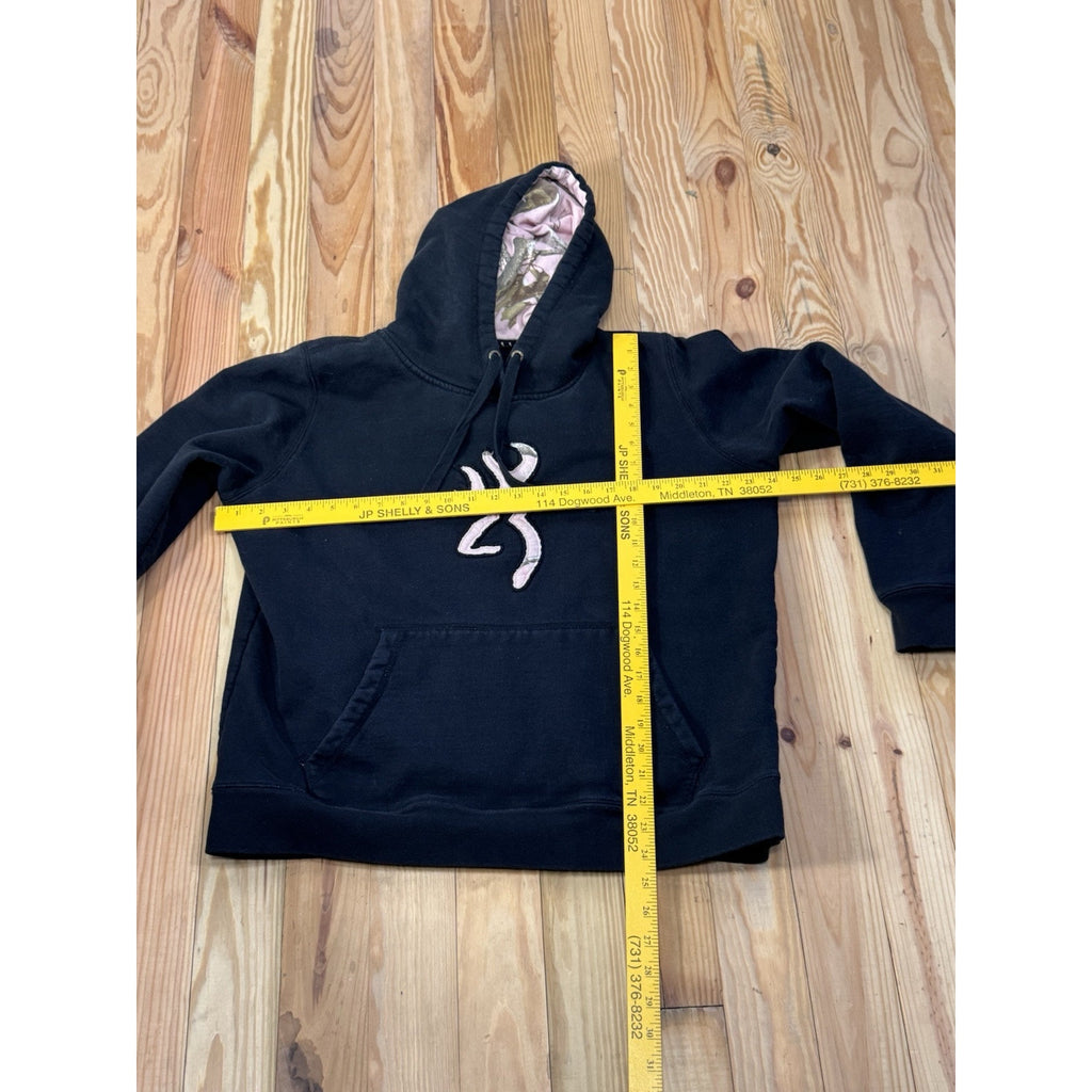 Browning Ladies Black Hoodie - Realtree Pink Camo Buckmark Sweatshirt Camouflage
