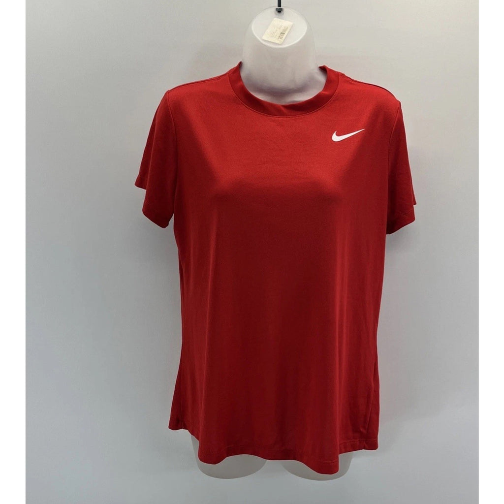 Nike Dri-FIT Women’s Large Red Running Shirt Short Sleeve Workout Athletic Tee