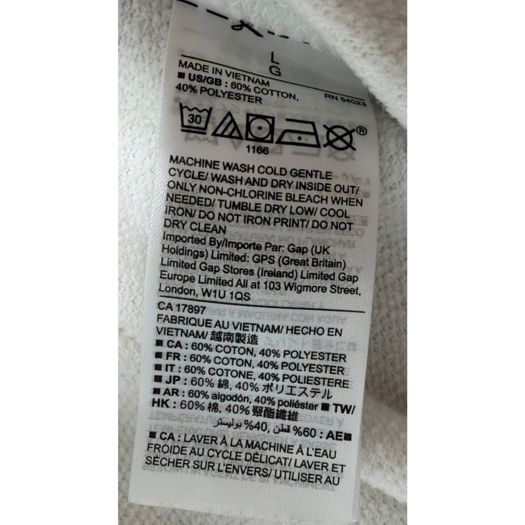 Gap Womens Logo Fleece Joggers Sweatpants Light Beige Pockets Large