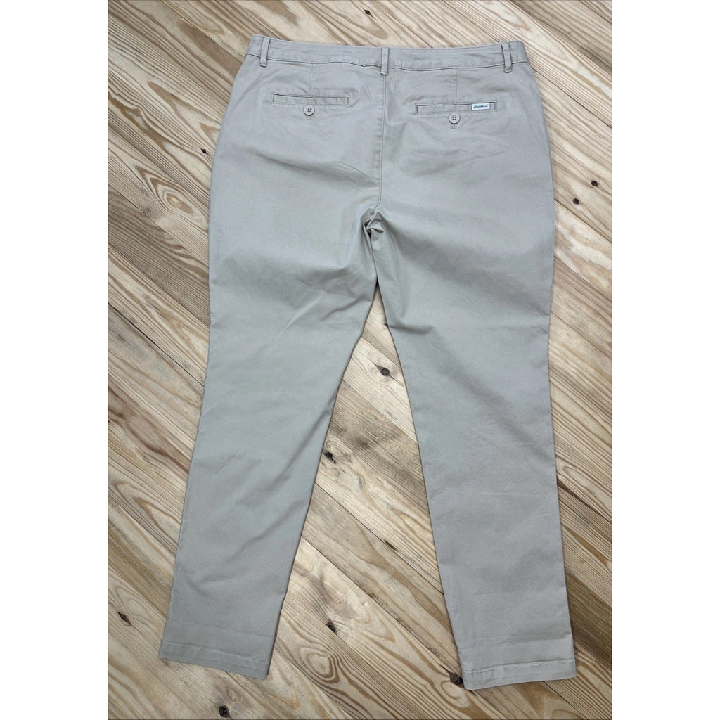 EDDIE BAUER Legend Wash Boyfriend Mid Rise Pants Womens Slim Leg Stretch 16